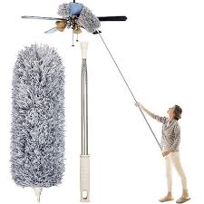 Microfiber Long Cleaning Duster Steel Body | Quick and Easy Cleaning of Office, Home, Kitchen, Car, Ceiling, and Fan