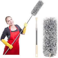 Microfiber Long Cleaning Duster Steel Body | Quick and Easy Cleaning of Office, Home, Kitchen, Car, Ceiling, and Fan