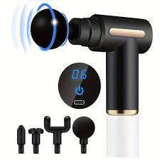 Massage Gun 5 in 1 Multifunctional Electric Full Body Massage Equipment Set for Deep Tissue Relief & Full Body Relaxation 6 Speeds with 4 Massage Heads Pysiotherapy Massager Gun