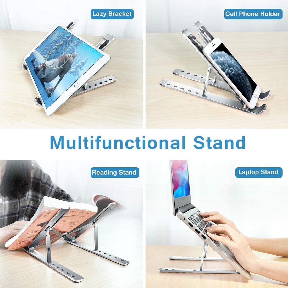 Metal Laptop Stand | Adjustable Foldable Laptop Stand | Portable Laptop Stand With Box & Cover