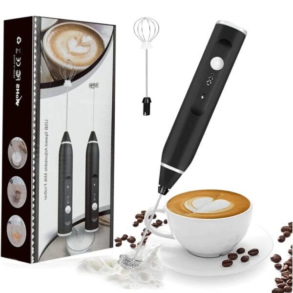 2 In 1 Electric Coffee Beater - Milk Frother And Egg Whisk - USB Electric Rechargeable Kitchen Tool For Versatile Mixing And Frothing